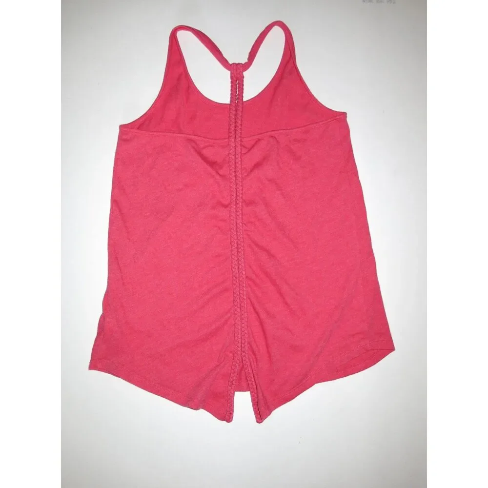 Old Navy girl tank top shirt tee graphic athletic racerback XL 14 pink gray blue